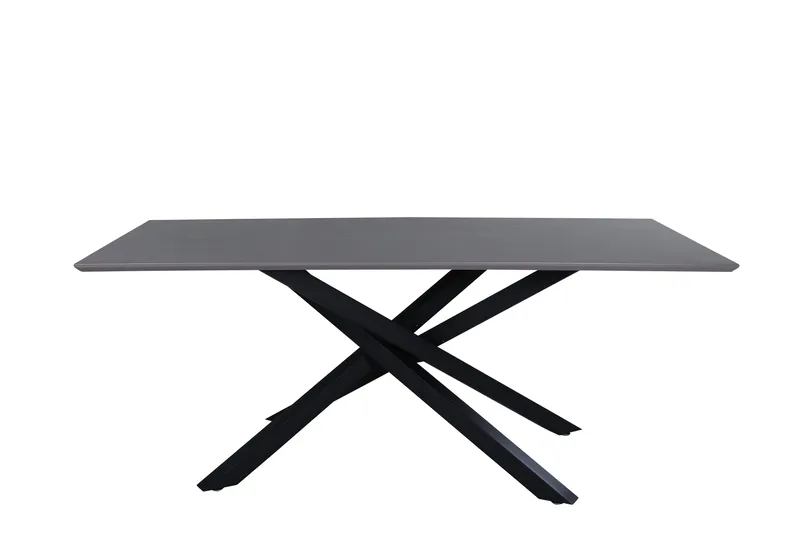 Piazza Rektangulärt Matbord 190 cm i Trä med Valnöts- och Metallutseende, Svart
