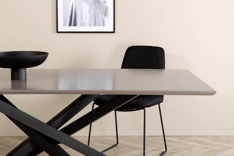 Piazza Rektangulärt Matbord 190 cm i Trä med Valnöts- och Metallutseende - Svart - Möbler - Bord & matgrupper - Matbord & köksbord