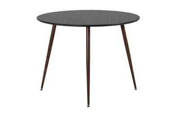Plaza Runt Matbord 100 cm med Valnötsutseende - Brun|Svart - Möbler - Bord & matgrupper - Matbord & köksbord