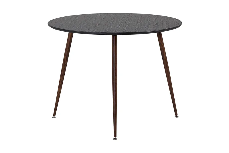 Plaza Runt Matbord 100 cm med Valnötsutseende - Brun|Svart - Möbler - Bord & matgrupper - Matbord & köksbord