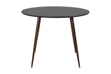 Plaza Runt Matbord 100 cm med Valnötsutseende - Brun|Svart - Möbler - Bord & matgrupper - Matbord & köksbord