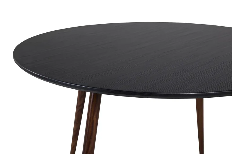 Plaza Runt Matbord 100 cm med Valnötsutseende - Brun|Svart - Möbler - Bord & matgrupper - Matbord & köksbord