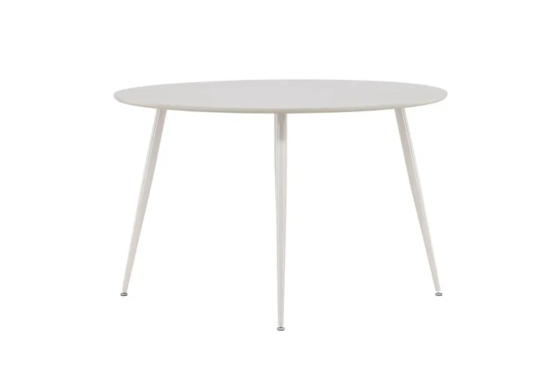 Plaza Runt Matbord 120 cm med Metallutseende, Beige