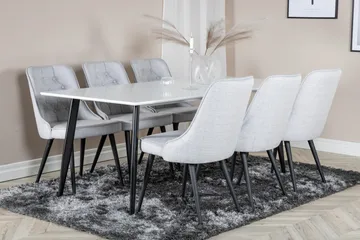 Polar Rektangulärt Matbord 180 cm i Trä med Metallutseende - Vit - Möbler - Bord & matgrupper - Matbord & köksbord
