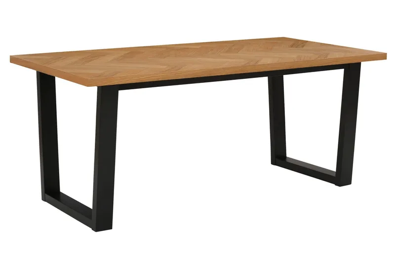 Pozzo Rektangulärt Matbord 180 cm med Trä- och Ekutseende, Brun|Svart