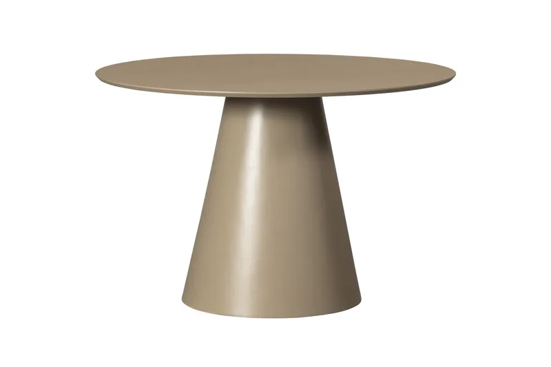Prinka Runt Matbord 120 cm med Metallutseende, Beige