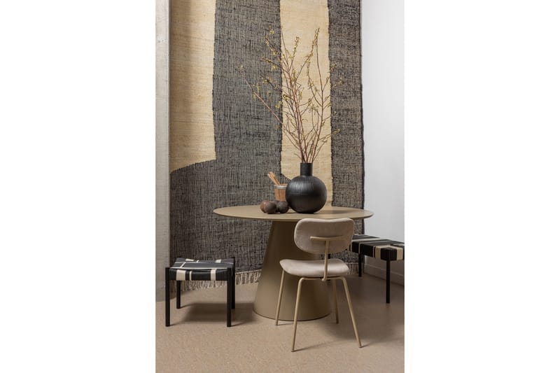 Prinka Runt Matbord 120 cm med Metallutseende - Beige - Möbler - Bord & matgrupper - Matbord & köksbord