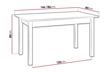 Quant Utdragbart Rektangulärt Matbord 146 cm med Trä- och Ekutseende - Svart|Brun - Möbler - Bord & matgrupper - Matbord & köksbord