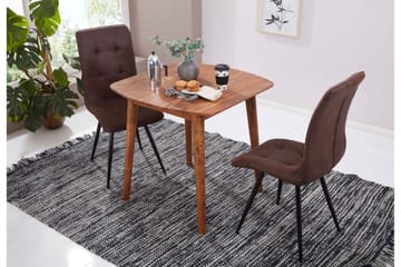 Raengel Kvadratiskt Matbord 80 cm i Trä med Valnötsutseende - Brun - Möbler - Bord & matgrupper - Matbord & köksbord