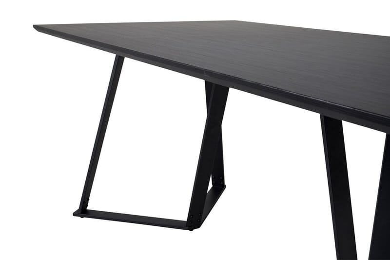 Rajadell Rektangulärt Matbord 180 cm med Mörkt Trä- och Metallutseende - Svart - Möbler - Bord & matgrupper - Matbord & köksbord