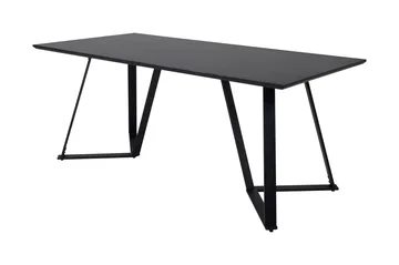 Rajadell Rektangulärt Matbord 180 cm med Mörkt Trä- och Metallutseende - Svart - Möbler - Bord & matgrupper - Matbord & köksbord