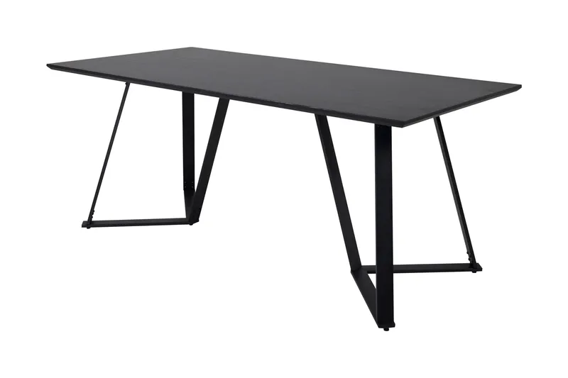 Rajadell Rektangulärt Matbord 180 cm med Mörkt Trä- och Metallutseende - Svart - Möbler - Bord & matgrupper - Matbord & köksbord