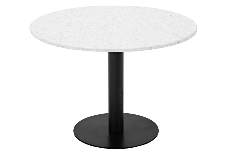 Razzia Runt Matbord 106 cm med Marmorskiva, Terrazzo- och Metallutseende - Vit|Svart - Möbler - Bord & matgrupper - Matbord & köksbord