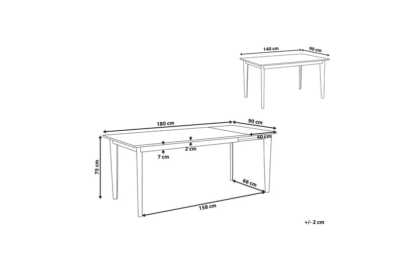 Rege Matbord 180 cm Hopfällbart - Vit/Ljus - Möbler - Bord & matgrupper - Matbord & köksbord