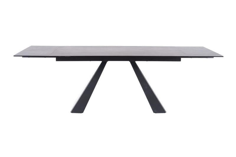 Riez Förlängningsbart Matbord 160 cm Betonglook - Glas/Betonggrå/Mattsvart - Möbler - Bord & matgrupper - Matbord & köksbord