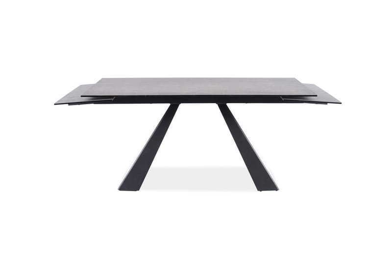 Riez Förlängningsbart Matbord 160 cm Betonglook - Glas/Betonggrå/Mattsvart - Möbler - Bord & matgrupper - Matbord & köksbord