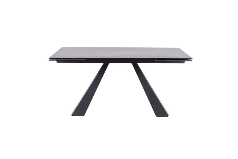 Riez Förlängningsbart Matbord 160 cm Betonglook - Glas/Betonggrå/Mattsvart - Matbord & köksbord