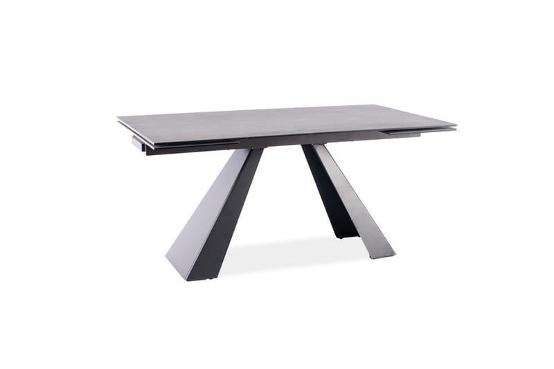 Riez Förlängningsbart Matbord 160 cm Betonglook - Glas/Betonggrå/Mattsvart - Möbler - Bord & matgrupper - Matbord & köksbord