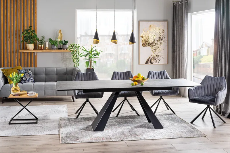Riez Förlängningsbart Matbord 160 cm Betonglook, undefined