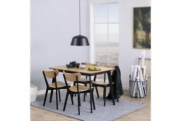 Roxby Rektangulärt Matbord 120x80 cm i Trä med Metallben - Svart|Brun - Möbler - Bord & matgrupper - Matbord & köksbord