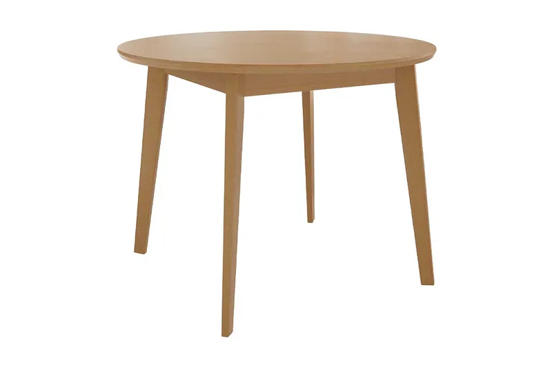Runt Matbord 100 cm i Målat Trä med Ekutseende, Beige