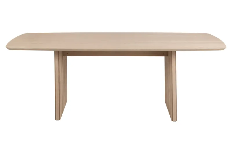 Saku Stort Rektangulärt Matbord 220 cm med Trä- och Ekutseende - Vit - Möbler - Bord & matgrupper - Matbord & köksbord