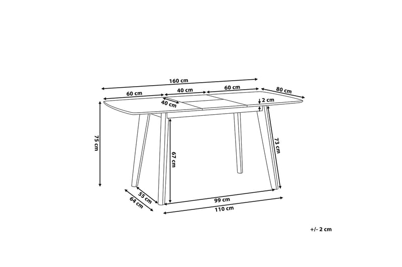 Sanford Matbord 160 cm - Vit - Möbler - Bord & matgrupper - Matbord & köksbord