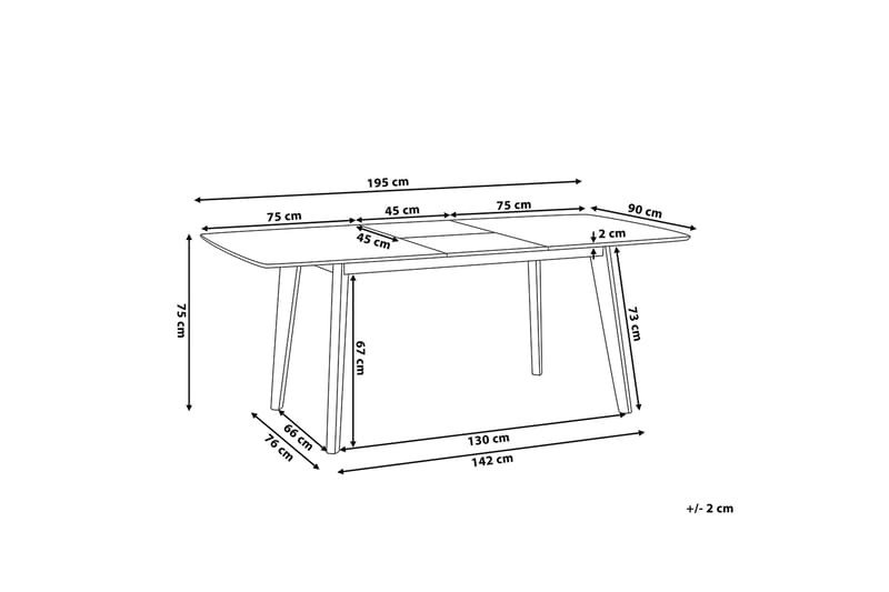 Sanford Matbord 195 cm - Vit - Möbler - Bord & matgrupper - Matbord & köksbord