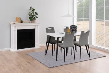 Sanjoan Rektangulärt Matbord 140 cm med Keramikskiva, Marmor- och Metallutseende - Vit - Möbler - Bord & matgrupper - Matbord & köksbord