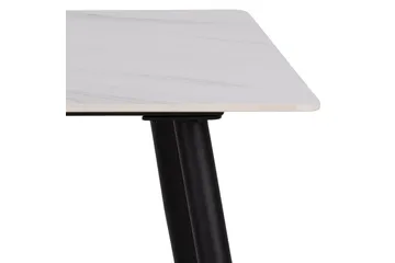 Sanjoan Rektangulärt Matbord 140 cm med Keramikskiva, Marmor- och Metallutseende - Vit - Möbler - Bord & matgrupper - Matbord & köksbord