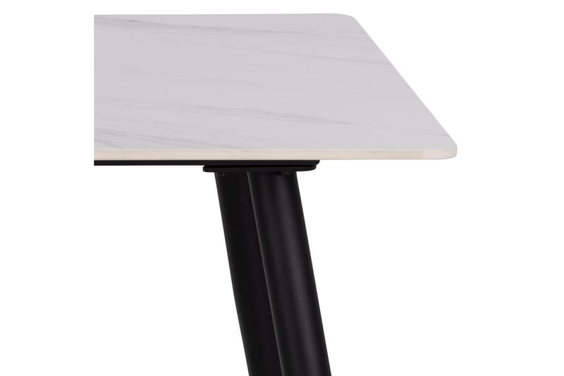 Sanjoan Rektangulärt Matbord 140 cm med Keramikskiva, Marmor- och Metallutseende - Vit - Möbler - Bord & matgrupper - Matbord & köksbord