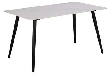 Sanjoan Rektangulärt Matbord 140 cm med Keramikskiva, Marmor- och Metallutseende - Vit - Möbler - Bord & matgrupper - Matbord & köksbord
