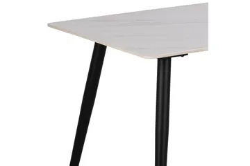Sanjoan Rektangulärt Matbord 140 cm med Keramikskiva, Marmor- och Metallutseende - Vit - Möbler - Bord & matgrupper - Matbord & köksbord