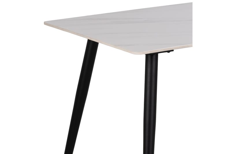 Sanjoan Rektangulärt Matbord 140 cm med Keramikskiva, Marmor- och Metallutseende - Vit - Möbler - Bord & matgrupper - Matbord & köksbord