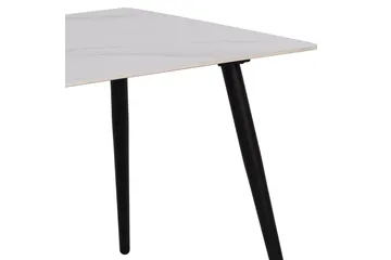 Sanjoan Rektangulärt Matbord 140 cm med Keramikskiva, Marmor- och Metallutseende - Vit - Möbler - Bord & matgrupper - Matbord & köksbord