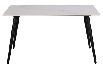 Sanjoan Rektangulärt Matbord 140 cm med Keramikskiva, Marmor- och Metallutseende - Vit - Möbler - Bord & matgrupper - Matbord & köksbord