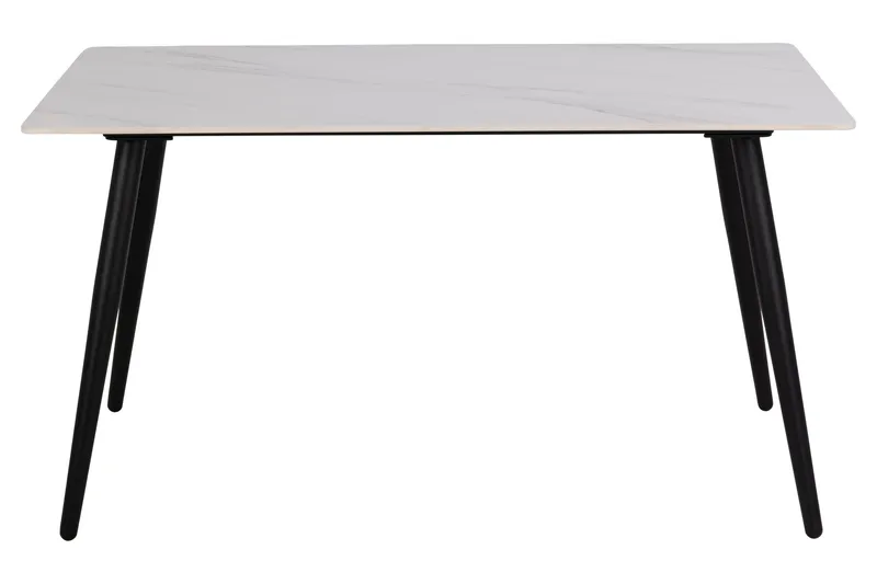 Sanjoan Rektangulärt Matbord 140 cm med Keramikskiva, Marmor- och Metallutseende - Vit - Möbler - Bord & matgrupper - Matbord & köksbord