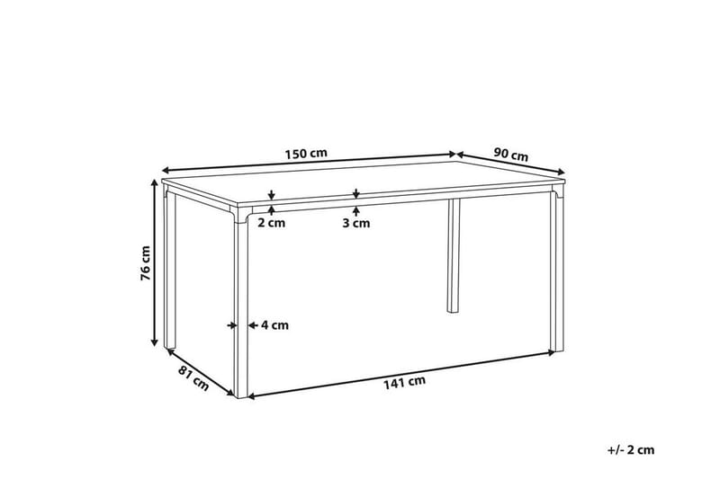 Shiro Matbord 150 cm - Ljust Trä/Svart - Matbord & köksbord