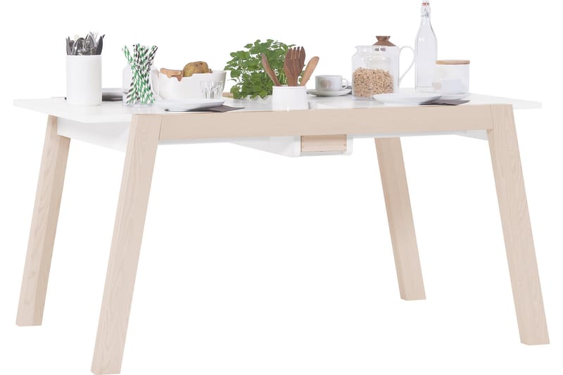 Spot Förlängningsbart Matbord Trä/Natur/Vit - VOX - Matbord & köksbord - Klaffbord & Hopfällbart bord