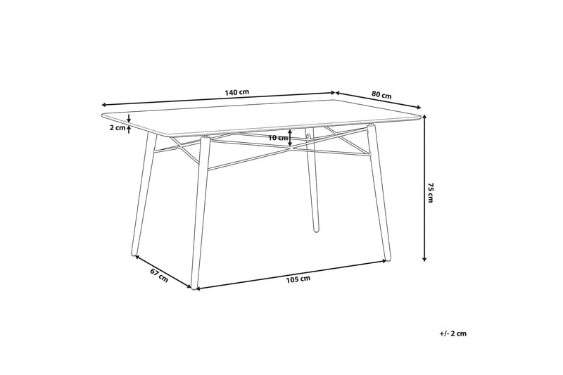 Stracke Matbord 140x80 cm - Vit - Matbord & köksbord