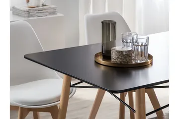 Stracke Rektangulärt Matbord 140 cm i Trä - Svart - Möbler - Bord & matgrupper - Matbord & köksbord
