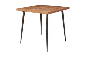 Synia Litet Kvadratiskt Matbord 80 cm i Massivt Trä med Ek- och Metallutseende - Beige - Möbler - Bord & matgrupper - Matbord & köksbord
