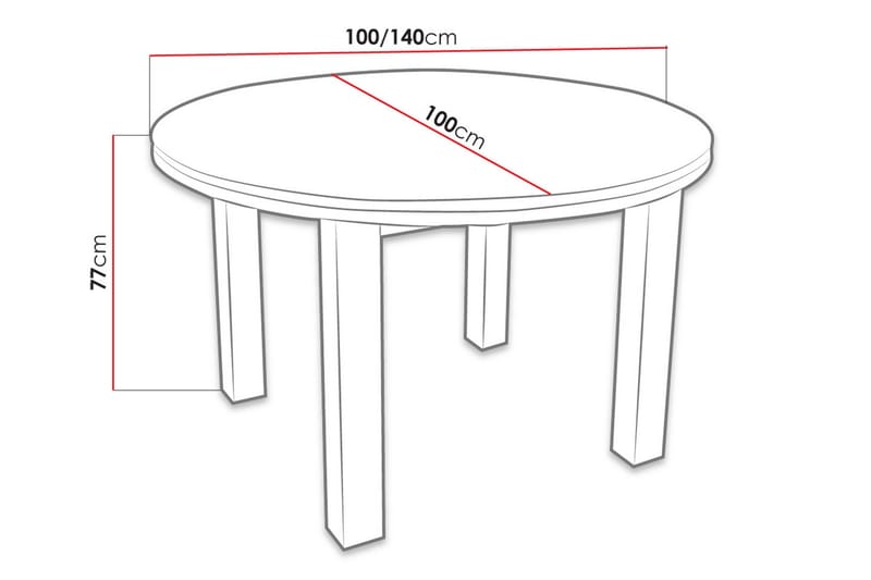 Tabell Förlängningsbart matbord 100 cm - Trä/Natur - Möbler - Bord & matgrupper - Matbord & köksbord