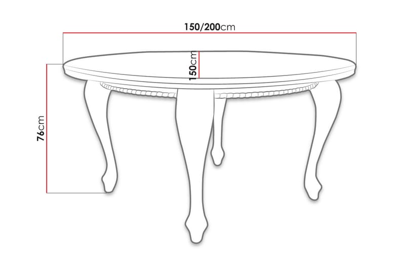 Tabell Förlängningsbart matbord 150 cm - Trä/Natur - Möbler - Bord & matgrupper - Matbord & köksbord