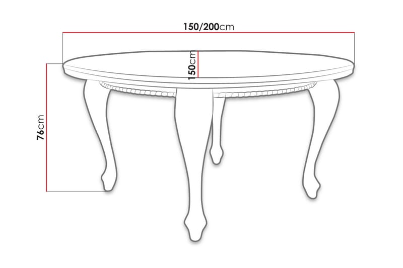 Tabell Förlängningsbart matbord 150 cm - Trä/Natur - Möbler - Bord & matgrupper - Matbord & köksbord