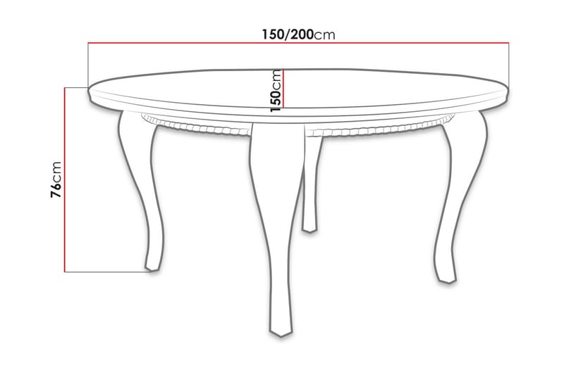Tabell Förlängningsbart matbord 150 cm - Vit - Möbler - Bord & matgrupper - Matbord & köksbord