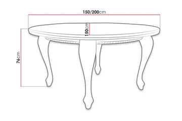 Tabell Förlängningsbart matbord 150 cm - Vit - Möbler - Bord & matgrupper - Matbord & köksbord