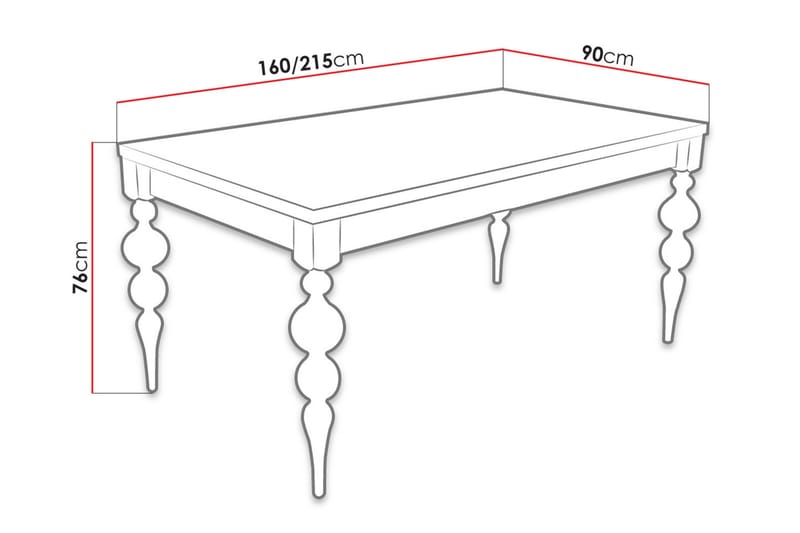 Tabell Förlängningsbart matbord 160 cm - Trä/Natur - Matbord & köksbord