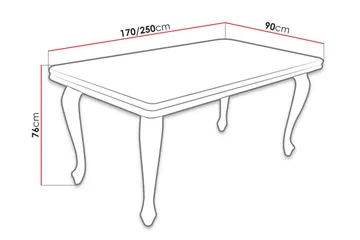 Tabell Förlängningsbart matbord 170 cm - Vit - Möbler - Bord & matgrupper - Matbord & köksbord