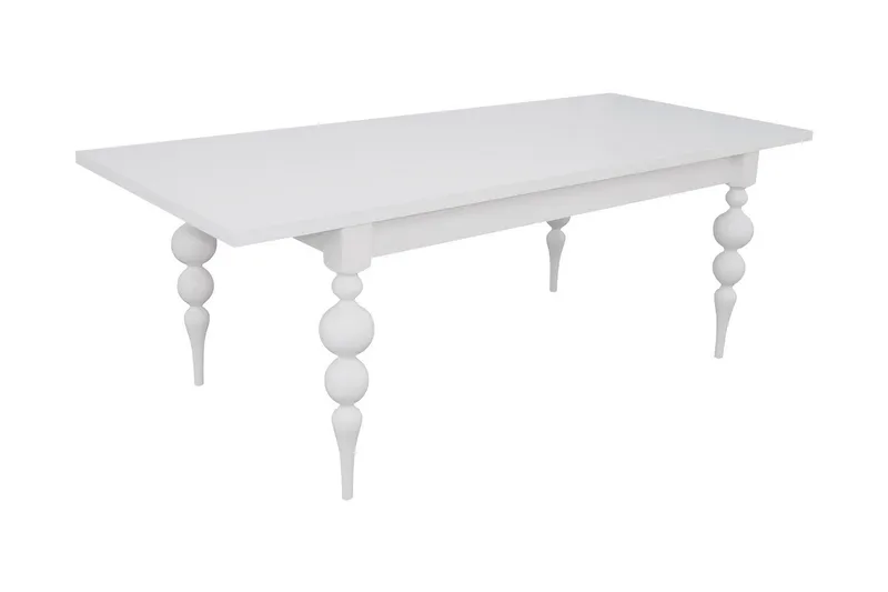Tabell Utdragbart Rektangulärt Matbord 160 cm, Vit